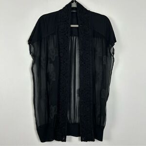 Sita Murt silk/cashmere blend open sleeveless cardigan in black